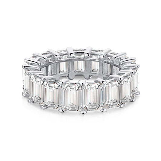 [Luxe Jewels]0.75 Carat Elegant Emerald Cut Tennis Ring