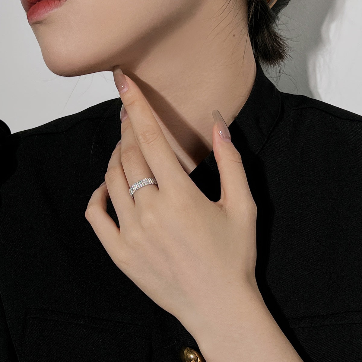 [Luxe Jewels]Dainty Round Cut Tennis Ring