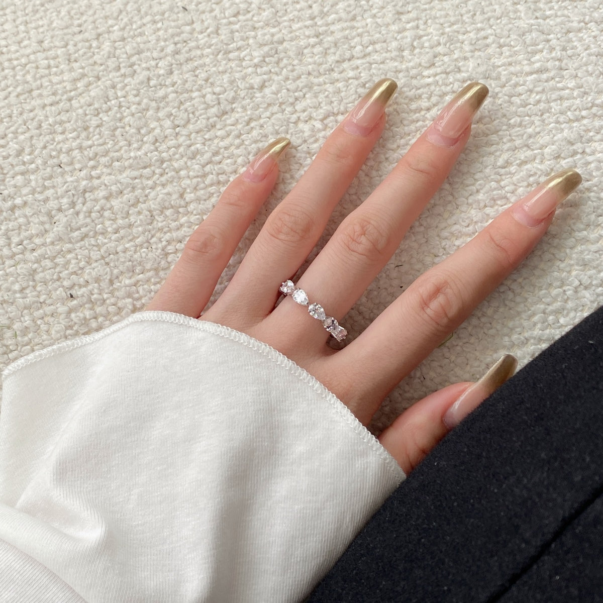 [Luxe Jewels]Exquisite Pear Cut Tennis Ring