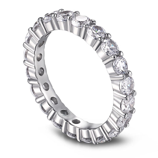 [Luxe Jewels]Sparkling Round Cut Tennis Ring