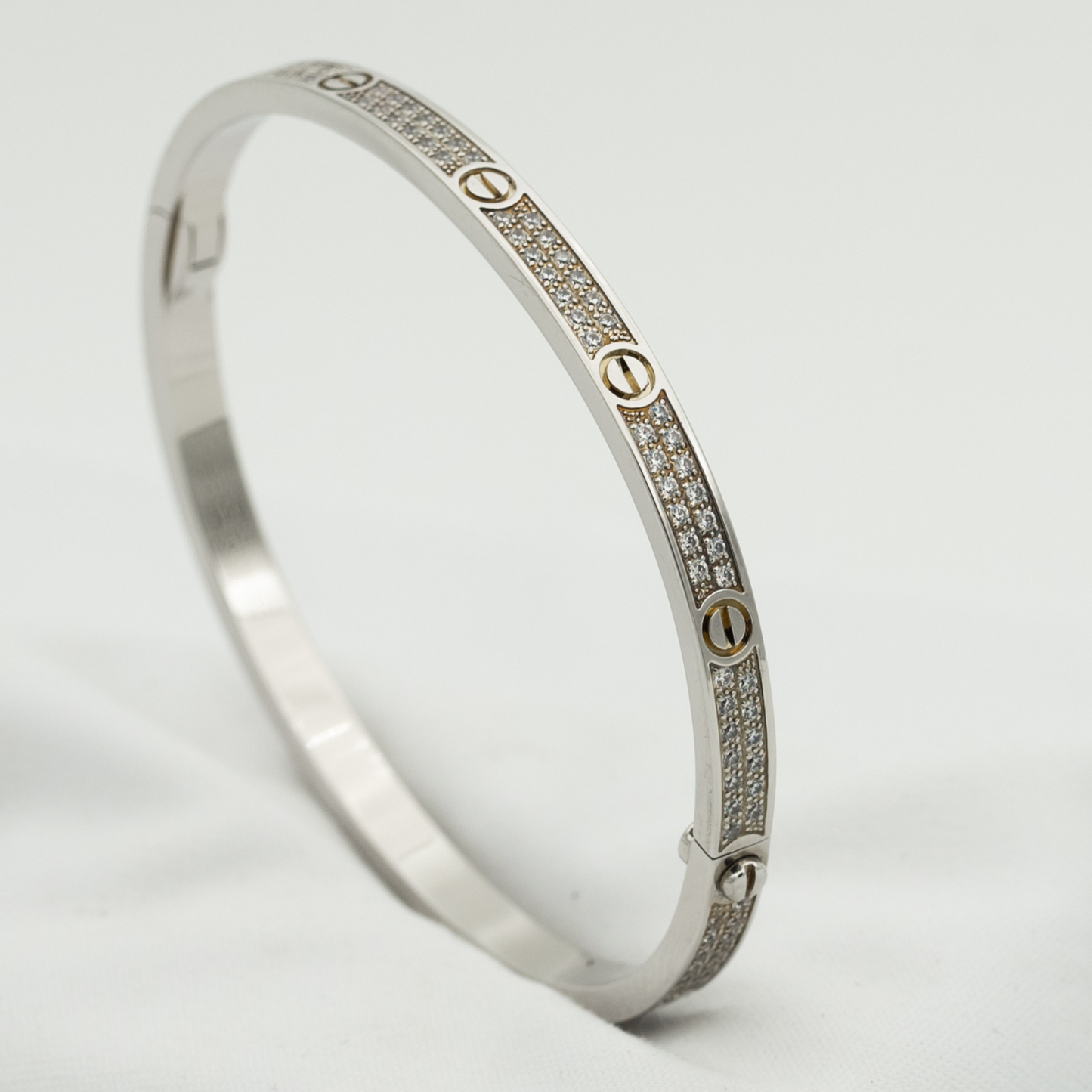 [Luxe Jewels]LOVE BRACELET 3.65MM DIAMOND-PAVED SILVER