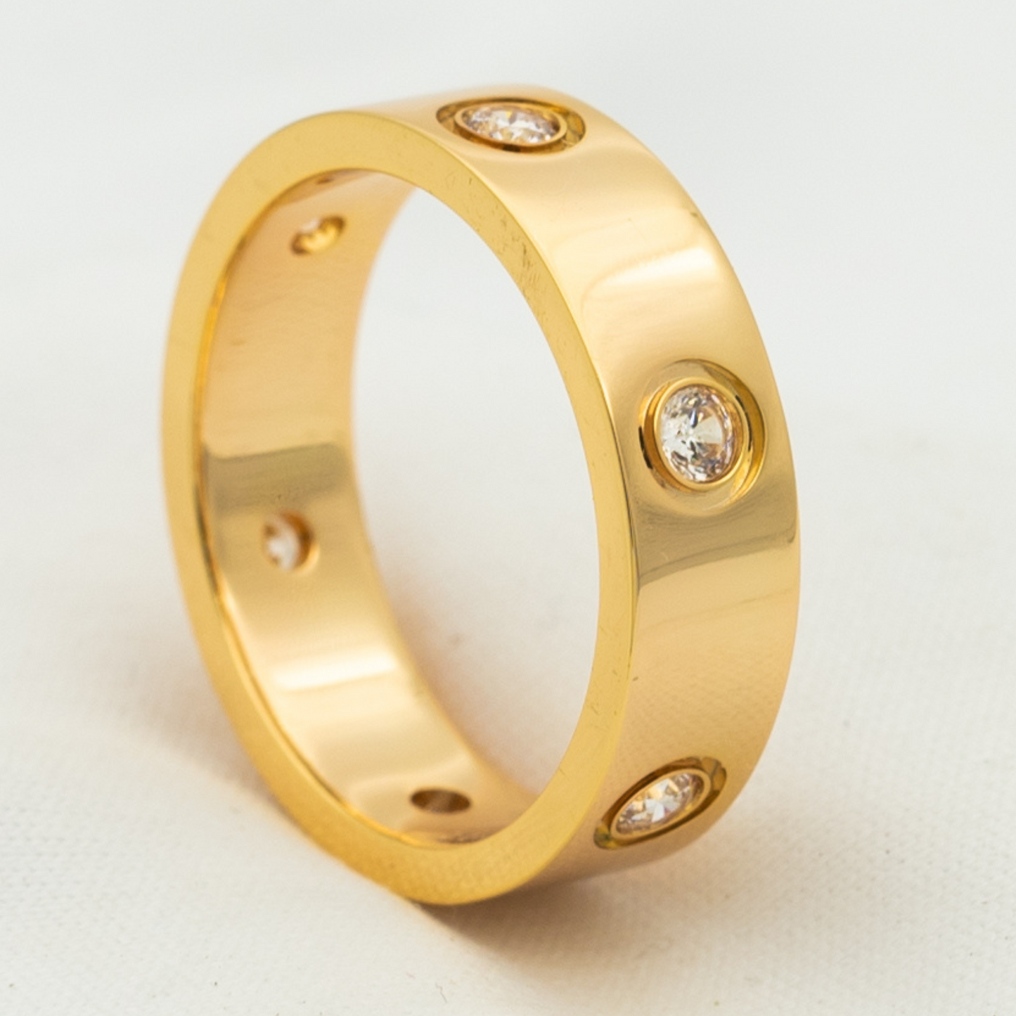 [Luxe Jewels]LOVE RING 5.5MM 6 DIAMONDS PINK GOLD