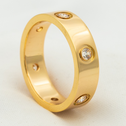 [Luxe Jewels]LOVE RING 5.5MM 6 DIAMONDS PINK GOLD