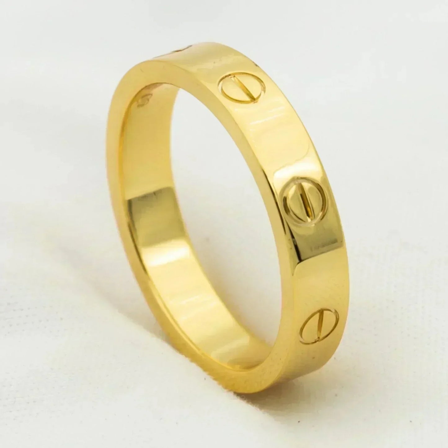 [Luxe Jewels]LOVE RING 4MM 1 DIAMOND GOLD