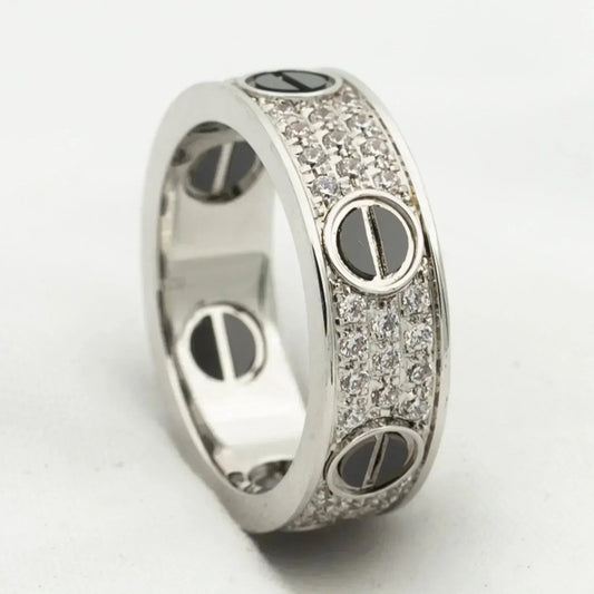 [Luxe Jewels]LOVE RING 5.5MM DIAMONDS PAVED CERAMIC