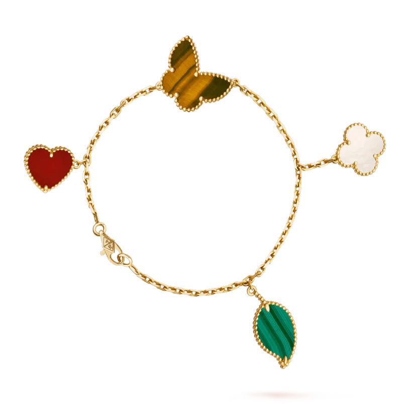 [Luxe Jewels]LUCKY SPRING 5 MOTIF GOLD BRACELET