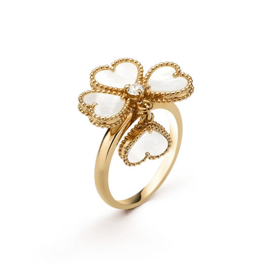 [Luxe Jewels]SWEET CLOVER WHITE MOP RING