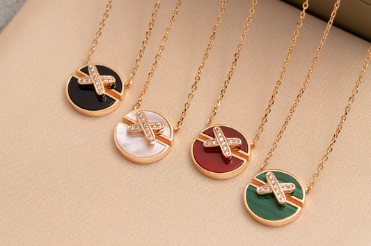 [Luxe Jewels]JEUX DE PINK GOLD DIAMOND NECKLACE