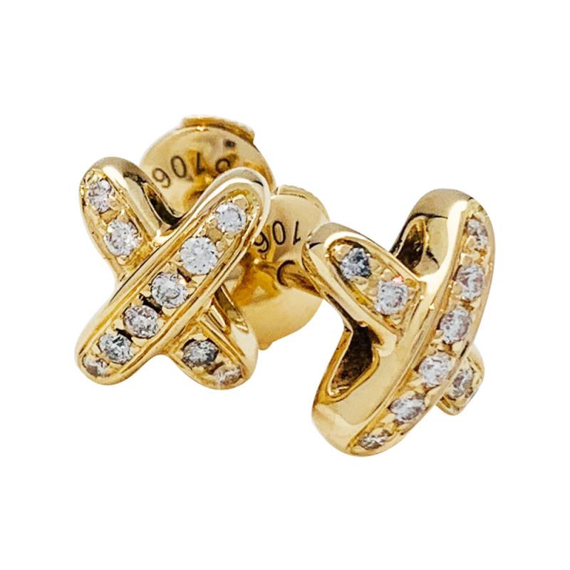 [Luxe Jewels]JEUX DE GOLD DIAMOND EARRINGS