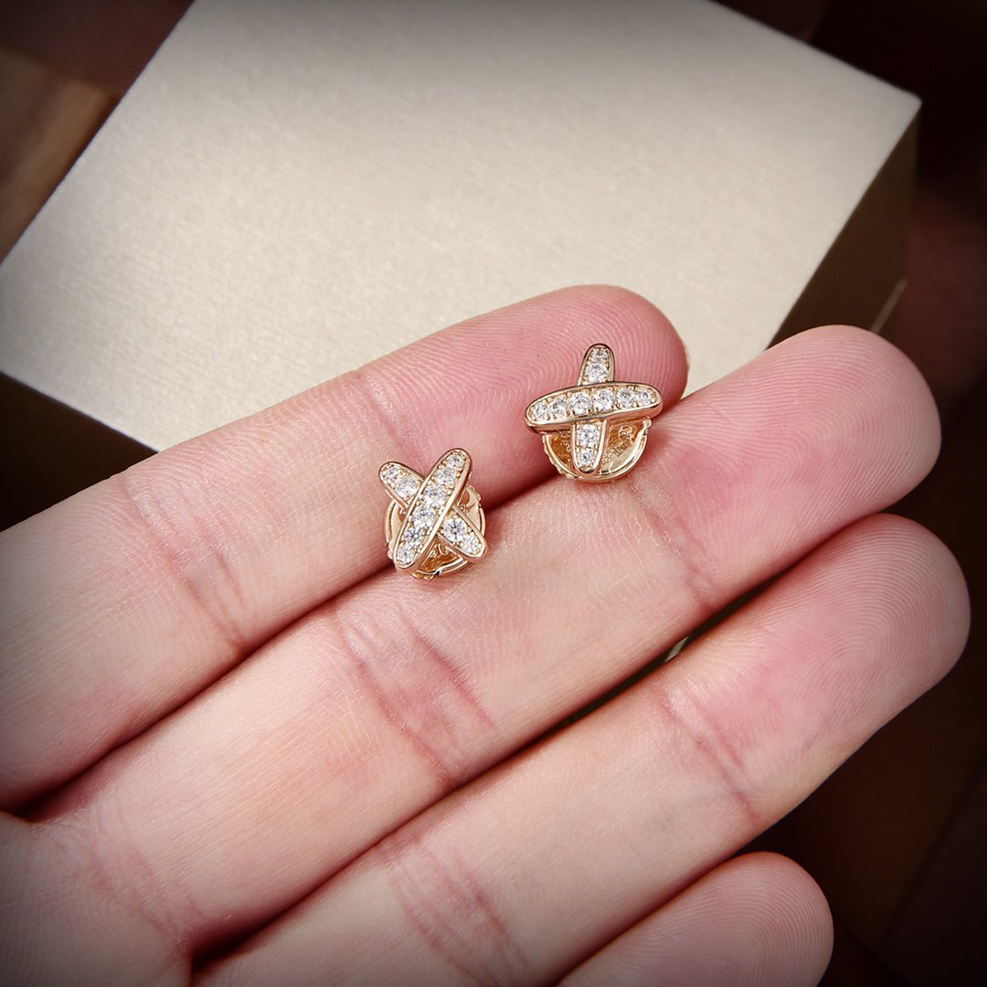 [Luxe Jewels]JEUX DE GOLD DIAMOND EARRINGS