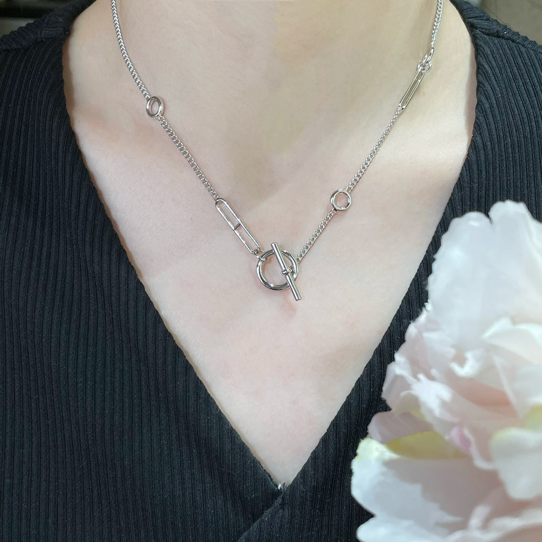 [Luxe Jewels]HM スターリングシルバー チェーンダンクルハート