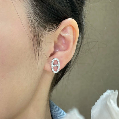 [Luxe Jewels]HM FULL DIAMOND PIG NOSE STUD EARRINGS