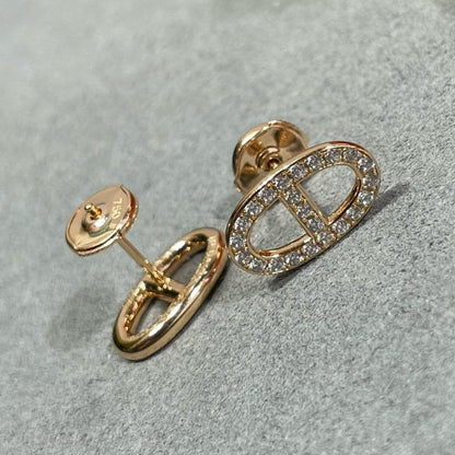 [Luxe Jewels]HM FULL DIAMOND PIG NOSE STUD EARRINGS