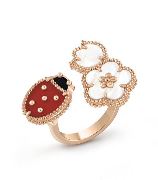 [Luxe Jewels]LUCKY 3 MOTIF ROSE GOLD RING