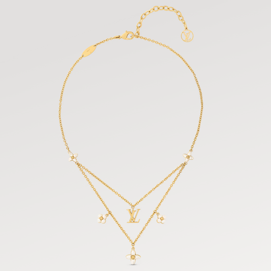 [Luxe Jewels]FLOWERGRAM GOLD MOP DOUBLE ROW NECKLACE