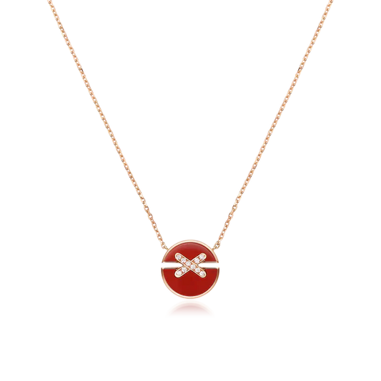 [Luxe Jewels]JEUX DE ROSE GOLD DIAMOND NECKLACE