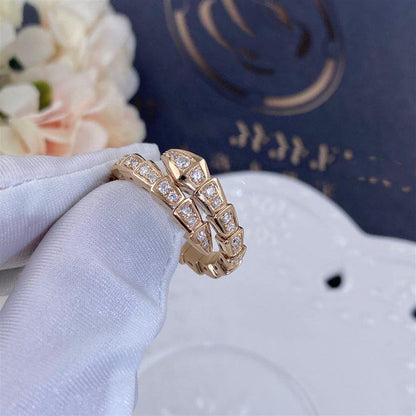 [MERA]SERPENTI RING ROTGOLD MIT DIAMANTEN 4MM