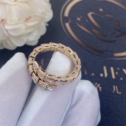 [MERA]SERPENTI RING ROTGOLD MIT DIAMANTEN 4MM