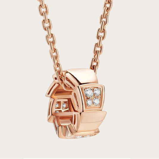 [Luxe Jewels]SERPENTI PEDANT DIAMOND PINK GOLD NECKLACE