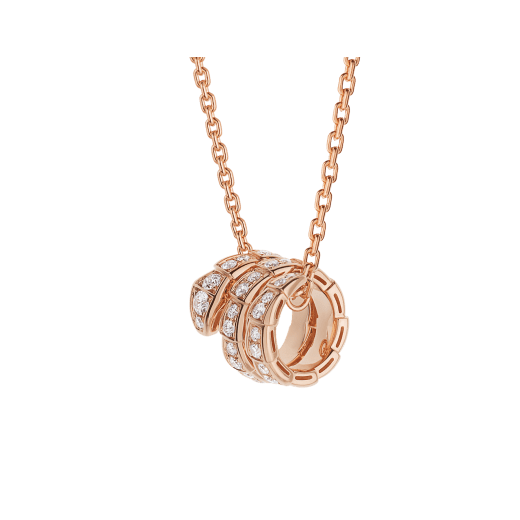 [Luxe Jewels]SERPENTI PINK GOLD NECKLACE DOUBLE RING DIAMOND