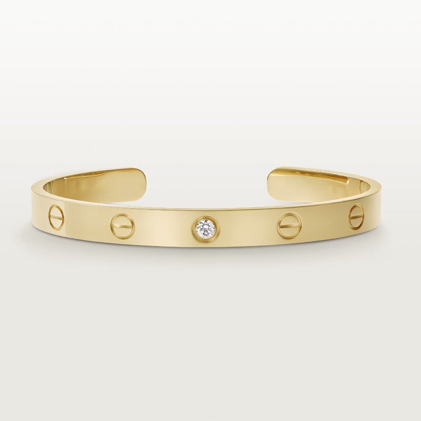 [Luxe Jewels]LOVE BRACELET 6.1MM 1 DIAMOND OPEN CUFF