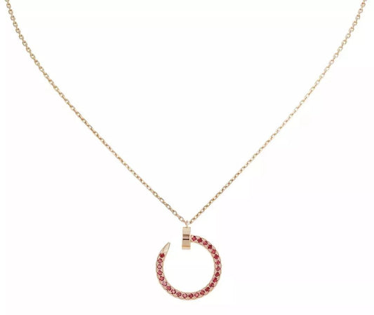 [Luxe Jewels]JUSTE NECKLACE GOLD RED DIAMONDS