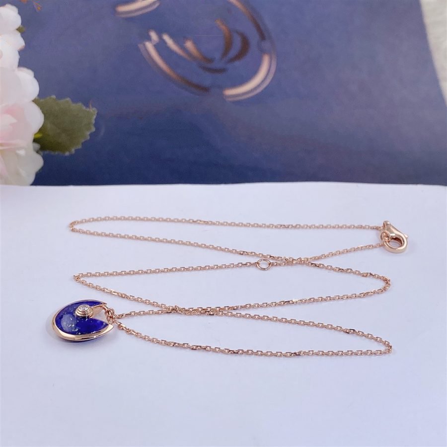 [Luxe Jewels]アミュレット ローズゴールド アゲート ネックレス