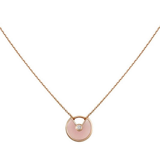 [Luxe Jewels]AMULETTE ROSE GOLD PINK MOP NECKLACE