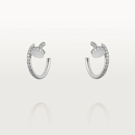 [Luxe Jewels]JUSTE EARRINGS 12.75MM SILVER DIAMOND