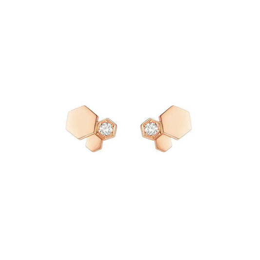 [Luxe Jewels]BEE LOVE PINK GOLD DIAMOND EARRINGS