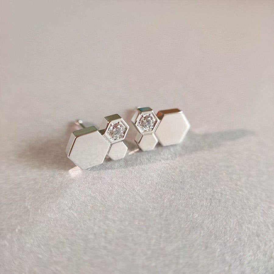 [Luxe Jewels]BEE LOVE SILVER DIAMOND EARRINGS