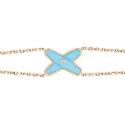 [Luxe Jewels]JEUX BRACELET TURQUOISE PINK GOLD 1 DIAMOND