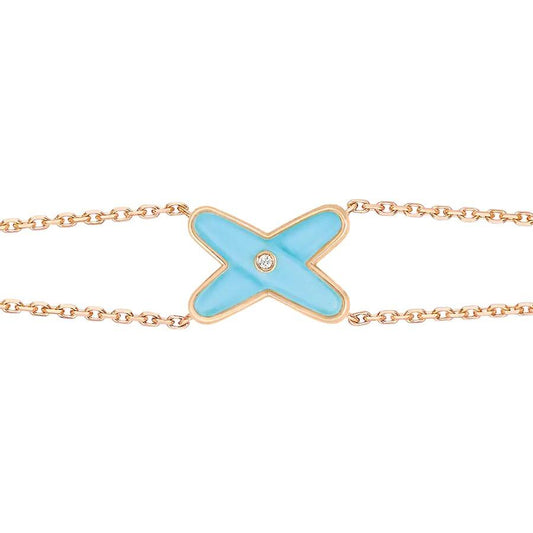 [Luxe Jewels]JEUX BRACELET TURQUOISE PINK GOLD 1 DIAMOND