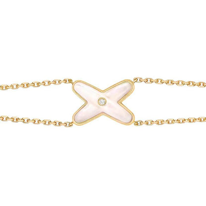 [Luxe Jewels]JEUX BRACELET WHITE MOP GOLD 1 DIAMOND