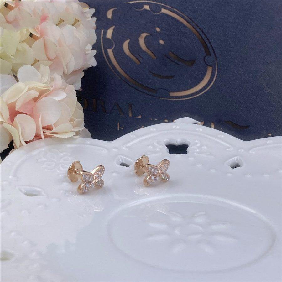 [Luxe Jewels]JEUX DE PINK GOLD DIAMOND EARRINGS