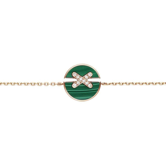 [Luxe Jewels]JEUX DE BRACELET MALACHITE PINK GOLD DIAMONDS