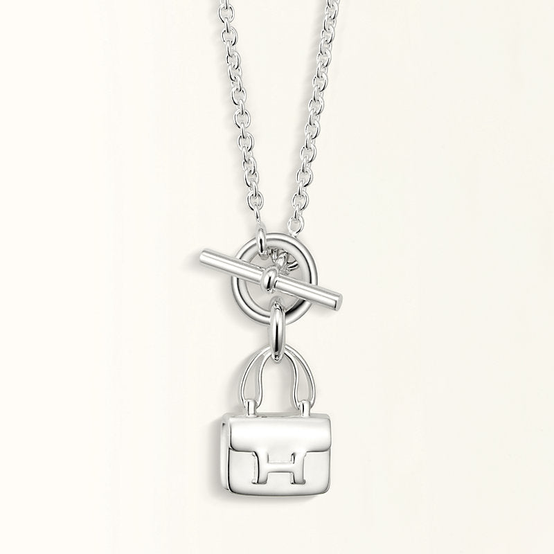 [Luxe Jewels]POP H PEDANT SILVER NECKLACE