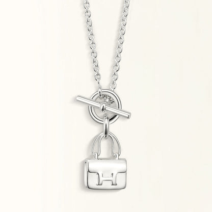 [Luxe Jewels]POP H PEDANT SILVER NECKLACE