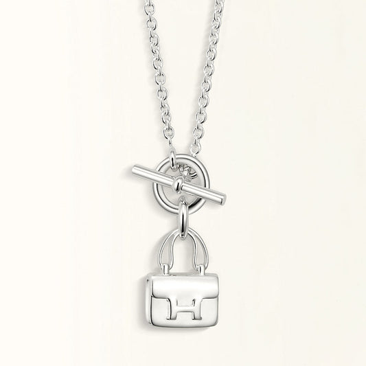 [Luxe Jewels]POP H PEDANT SILVER NECKLACE