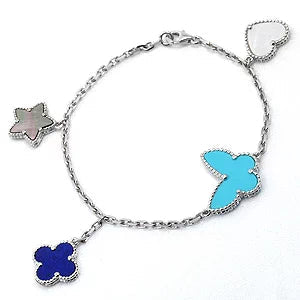 [Luxe Jewels]LUCKY SPRING SILVER BRACELET 4 MOTIF