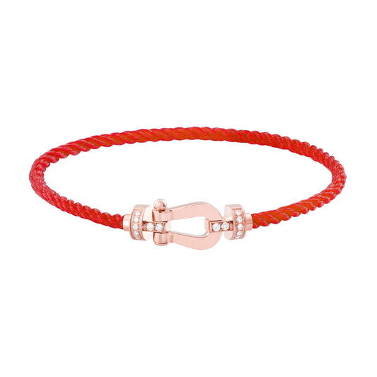 [Luxe Jewels]FORCE 10 HALF DIAMOND PINK GOLD RED CORDERI LARGE AND MEDIUM MODEL