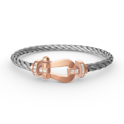 [Luxe Jewels]FORCE LARGE HORSESHOE HALF DIAMOND BRACELET ROSE GOLD