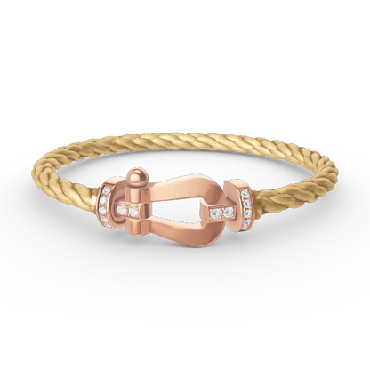 [Luxe Jewels]FORCE LARGE HORSESHOE HALF DIAMOND BRACELET ROSE GOLD