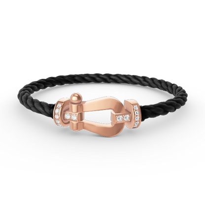 [Luxe Jewels]FORCE LARGE HORSESHOE HALF DIAMOND BRACELET ROSE GOLD