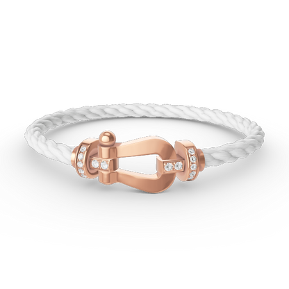 [Luxe Jewels]FORCE LARGE HORSESHOE HALF DIAMOND BRACELET ROSE GOLD