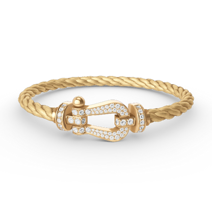 [Luxe Jewels]FORCE LARGE HORSESHOE FULL DIAMOND BRACELET GOLD