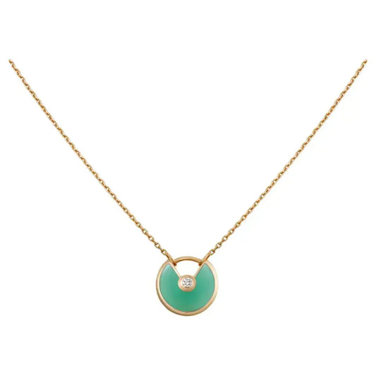 [Luxe Jewels]AMULETTE GOLD MALACHITE NECKLACE