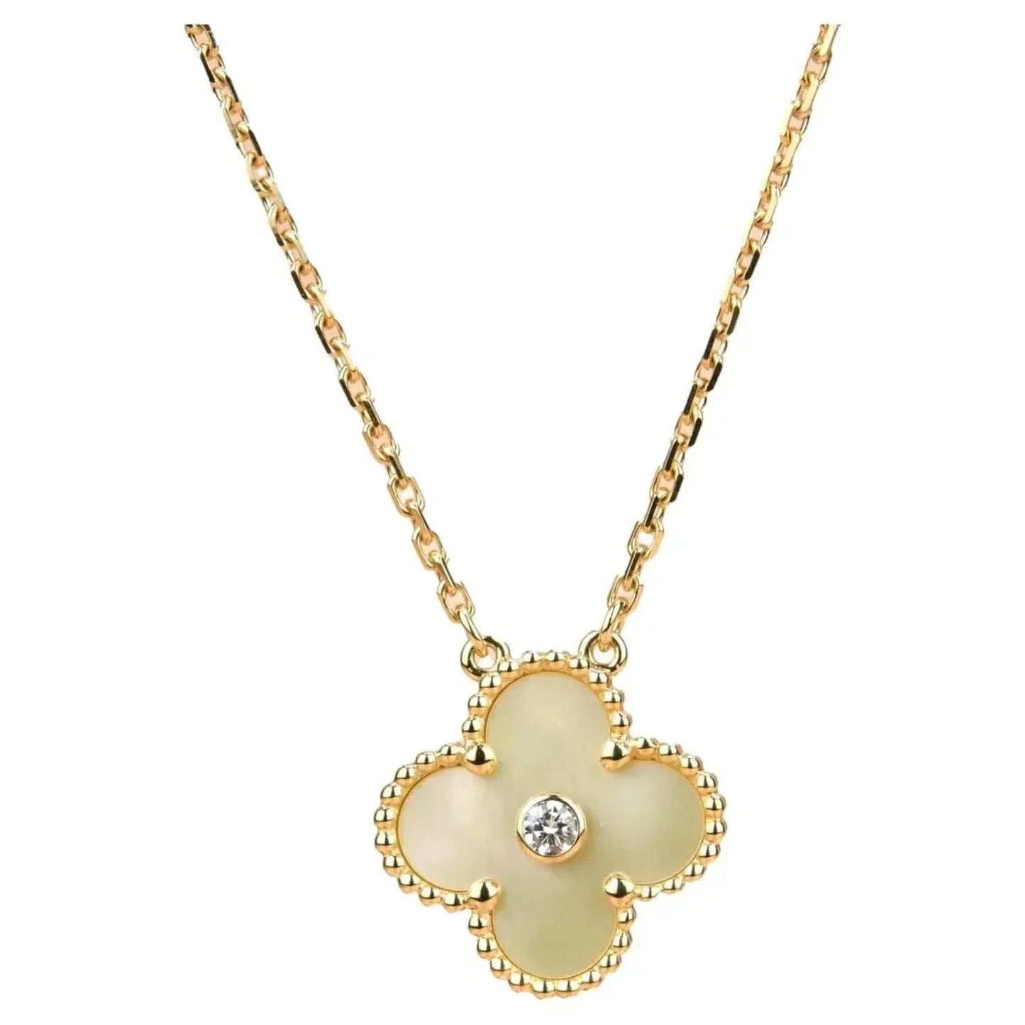 [Luxe Jewels]CLOVER 15MM DIAMOND GOLD MOTHER OF PEARL NECKLACE