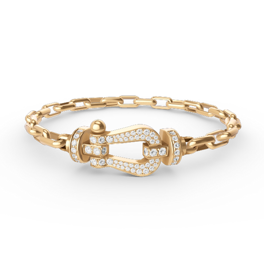 [Luxe Jewels]FORCE LARGE HORSESHOE CLASP  METAL BRACELET