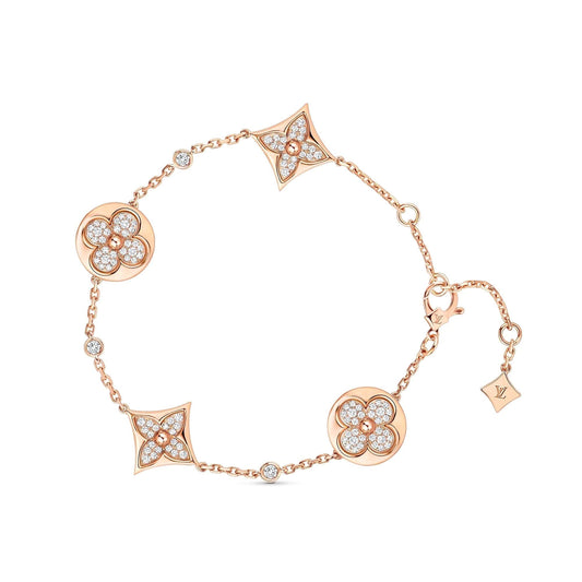 [Luxe Jewels]STAR AND SUN 4 MOTIFS GOLD DIAMONDS BRACELET